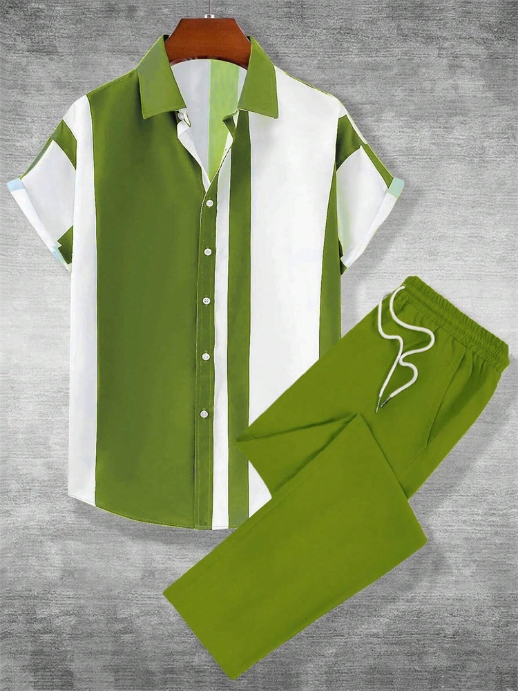 Street Fashion Men 2025 - Conjunto de camisa de Otoño de