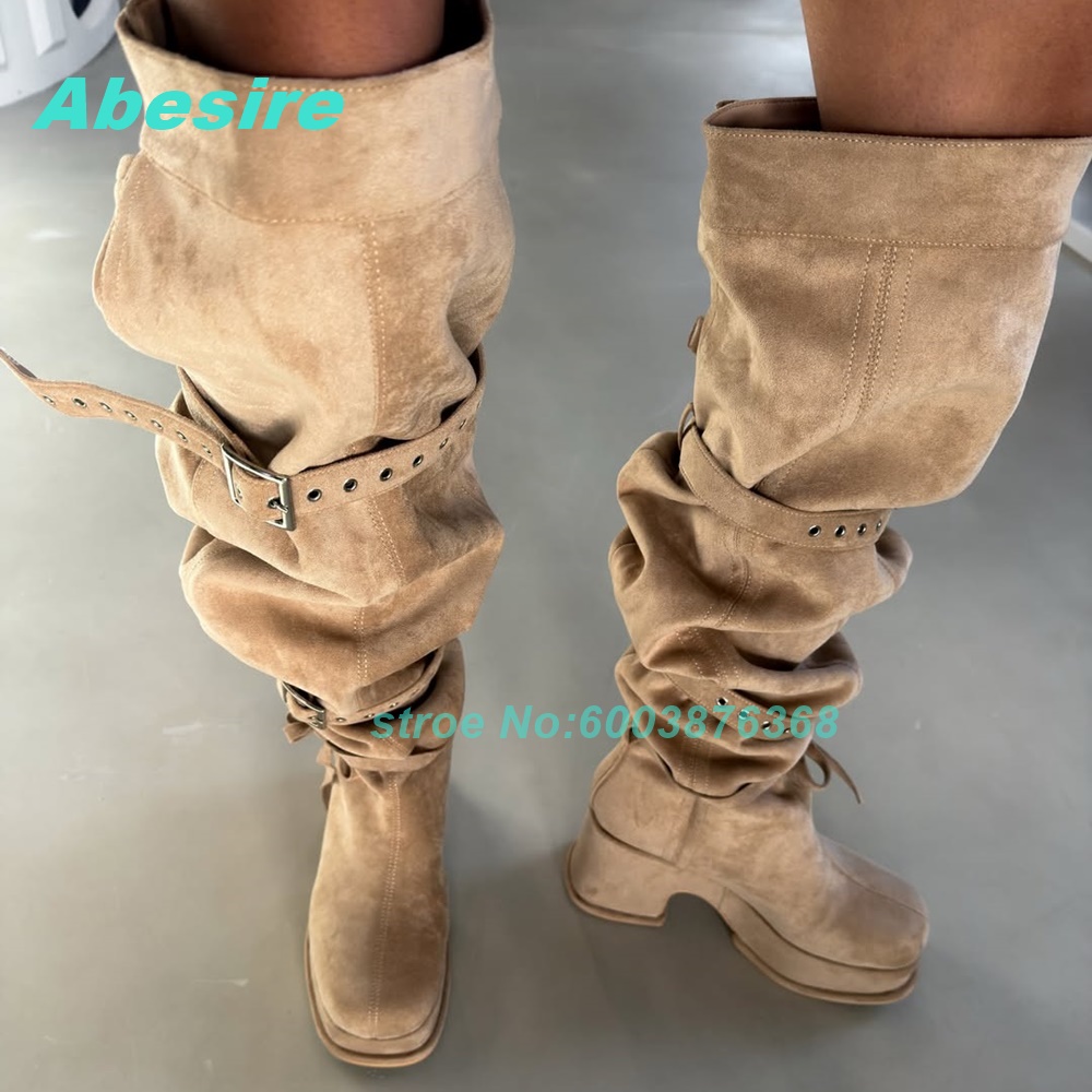 Botas altas hasta la rodilla d - Street Fashion Y2K reseña y precio