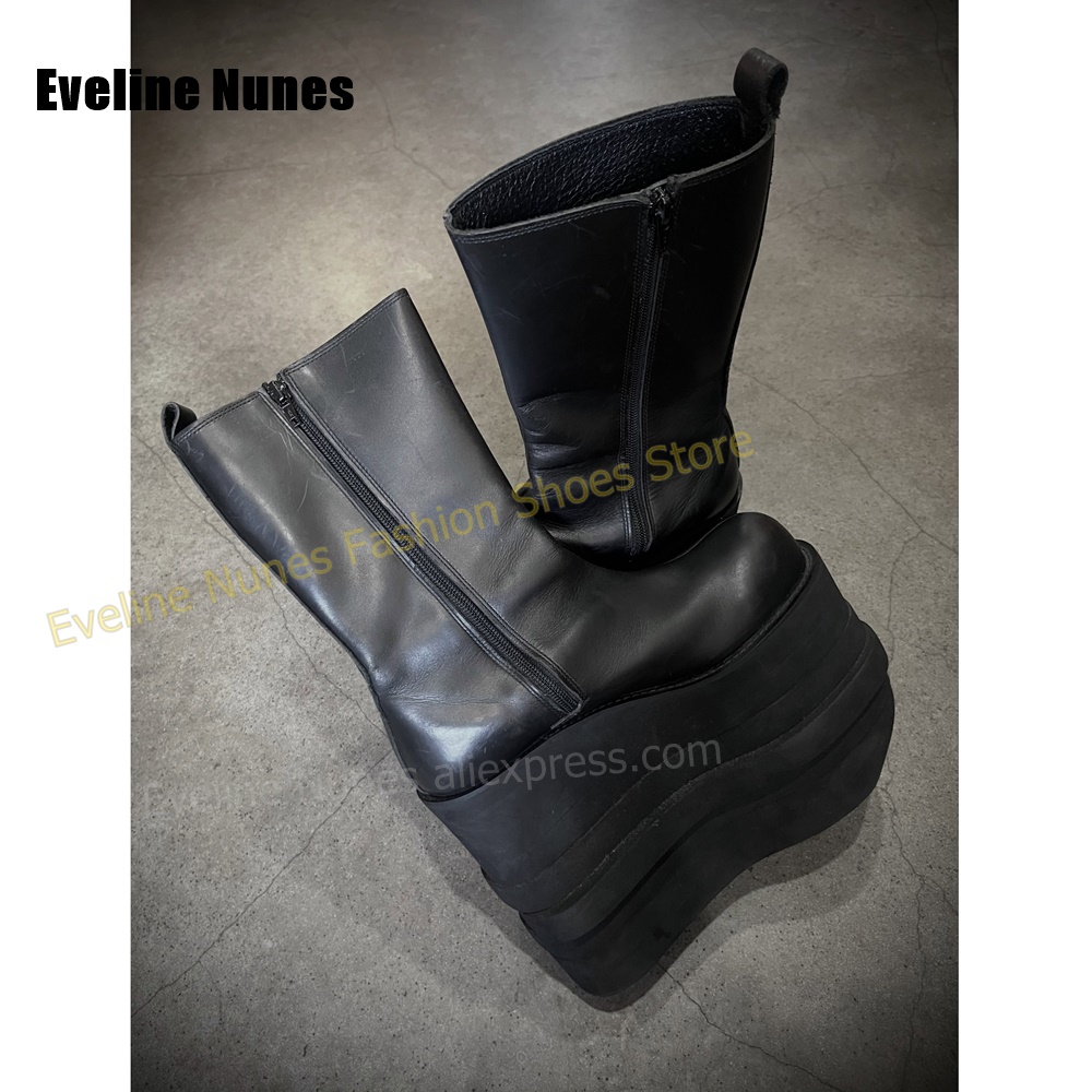 Botas de media caña con plataf - Street Fashion Y2K reseña y precio