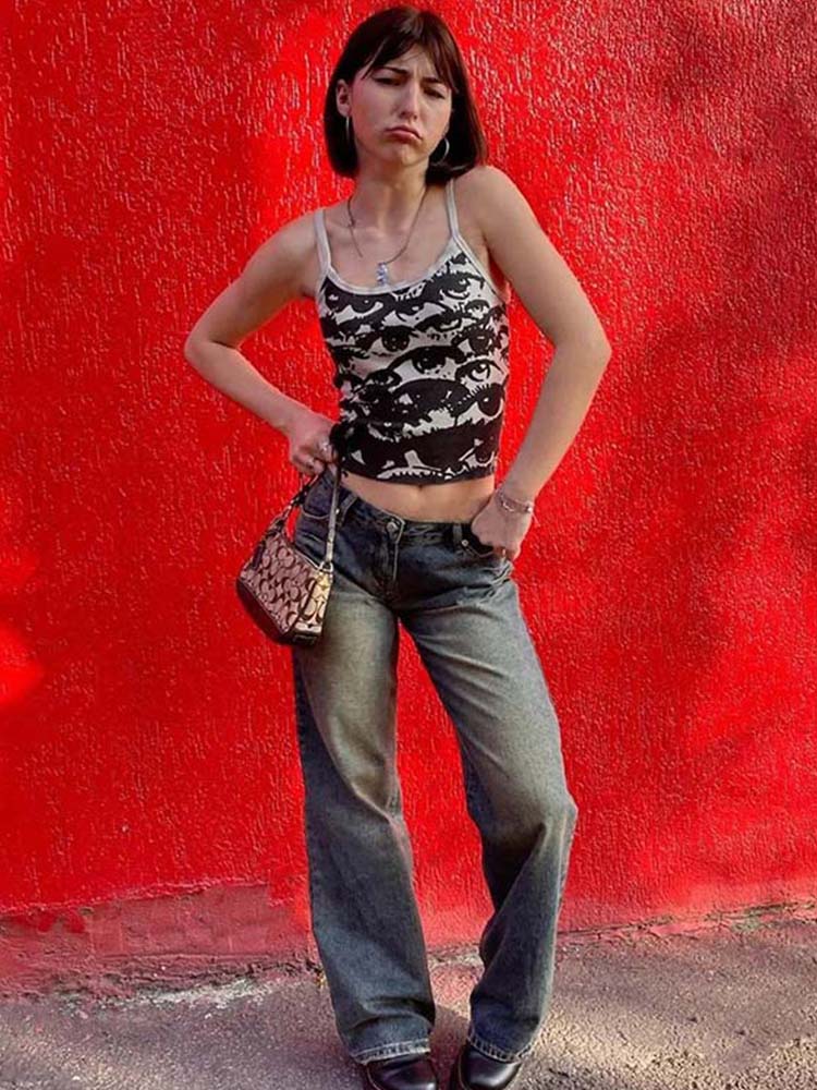 Camiseta gótica con estampado  - Street Fashion Y2K reseña y precio